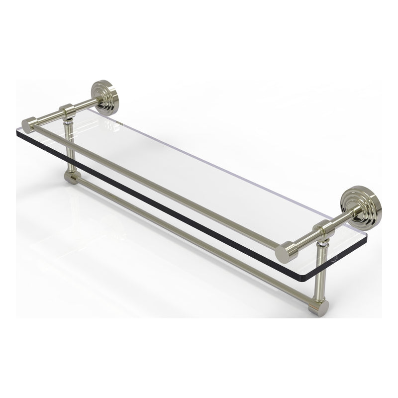 Waverly Place Collection Gallery Rail Glass Shelf with Towel Bar