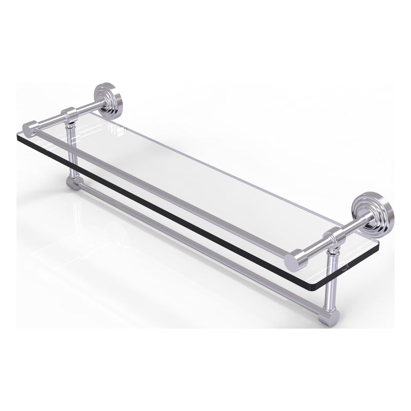 Waverly Place Collection Gallery Rail Glass Shelf with Towel Bar