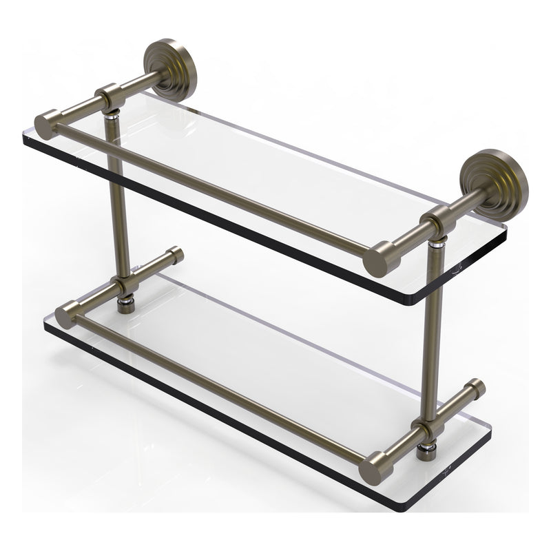 Waverly Place Collection Double Glass Shelf with Gallery Rail