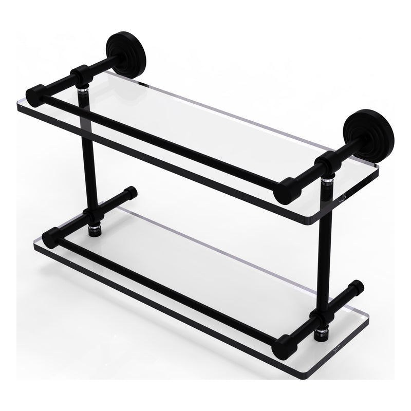 Waverly Place Collection Double Glass Shelf with Gallery Rail