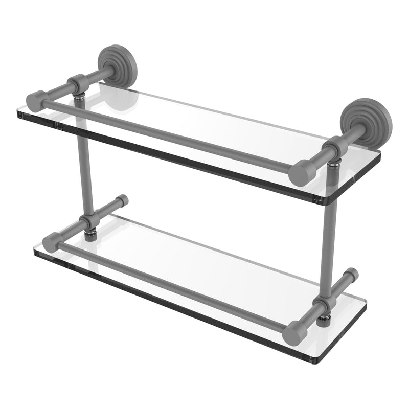 Waverly Place Collection Double Glass Shelf with Gallery Rail