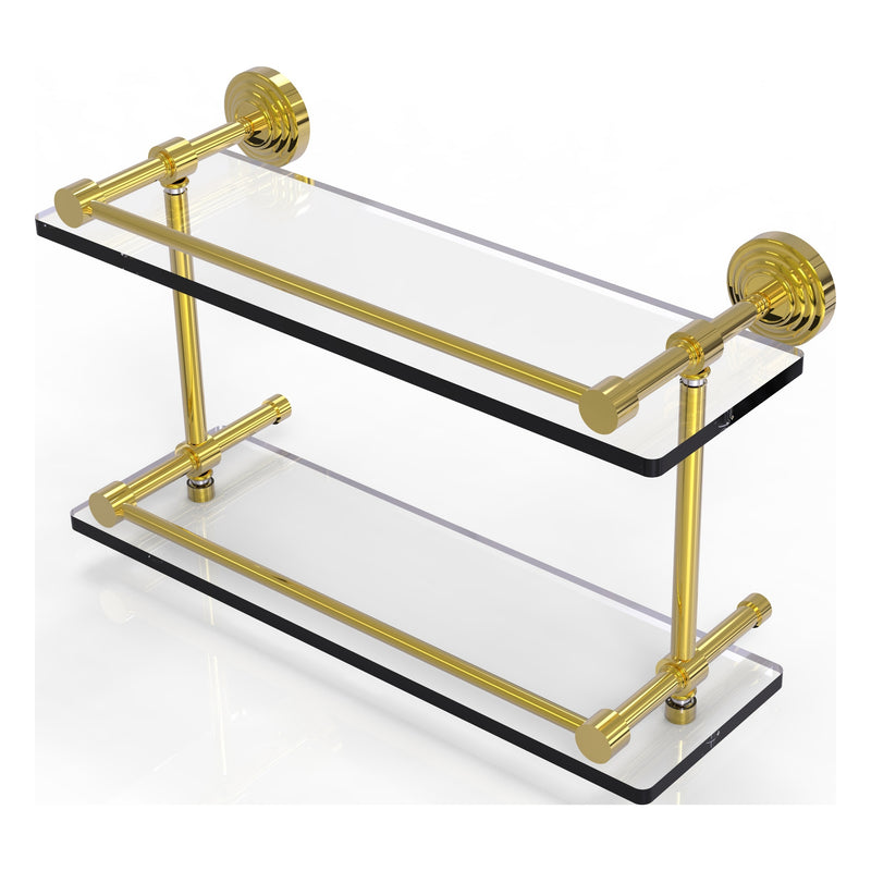 Waverly Place Collection Double Glass Shelf with Gallery Rail