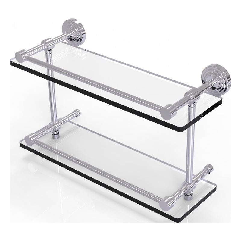 Waverly Place Collection Double Glass Shelf with Gallery Rail