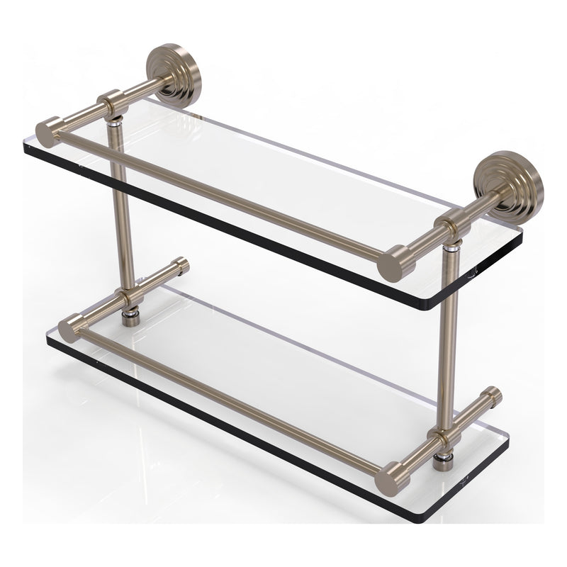 Waverly Place Collection Double Glass Shelf with Gallery Rail