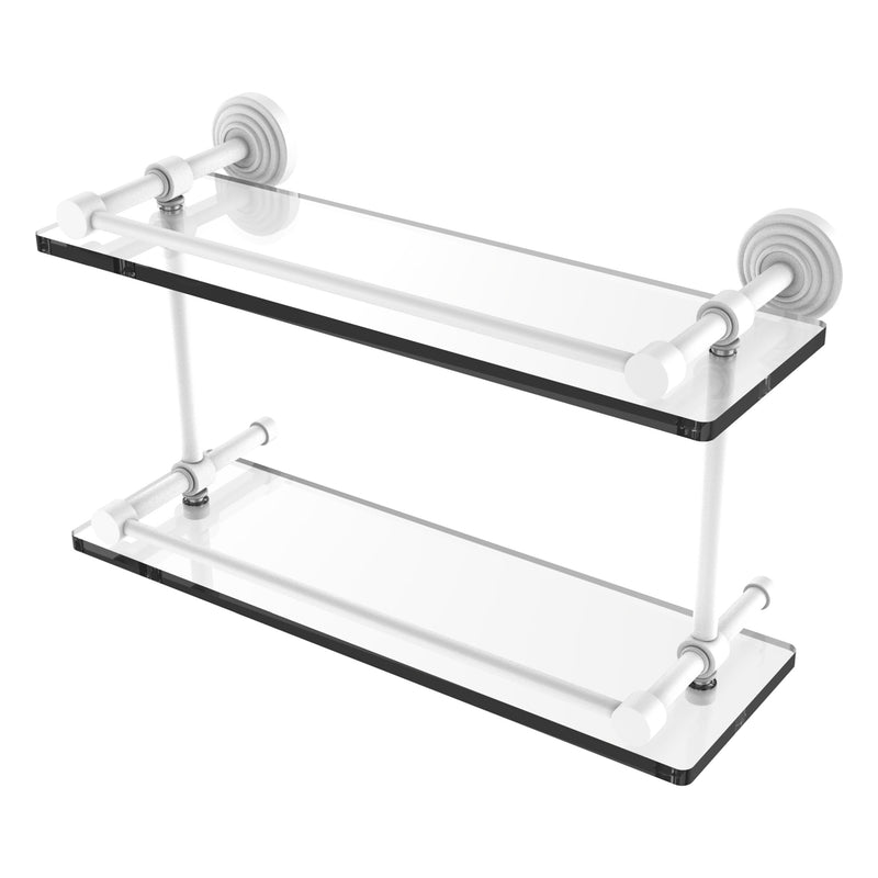 Waverly Place Collection Double Glass Shelf with Gallery Rail