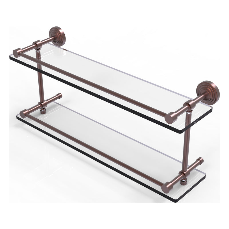 Waverly Place Collection Double Glass Shelf with Gallery Rail