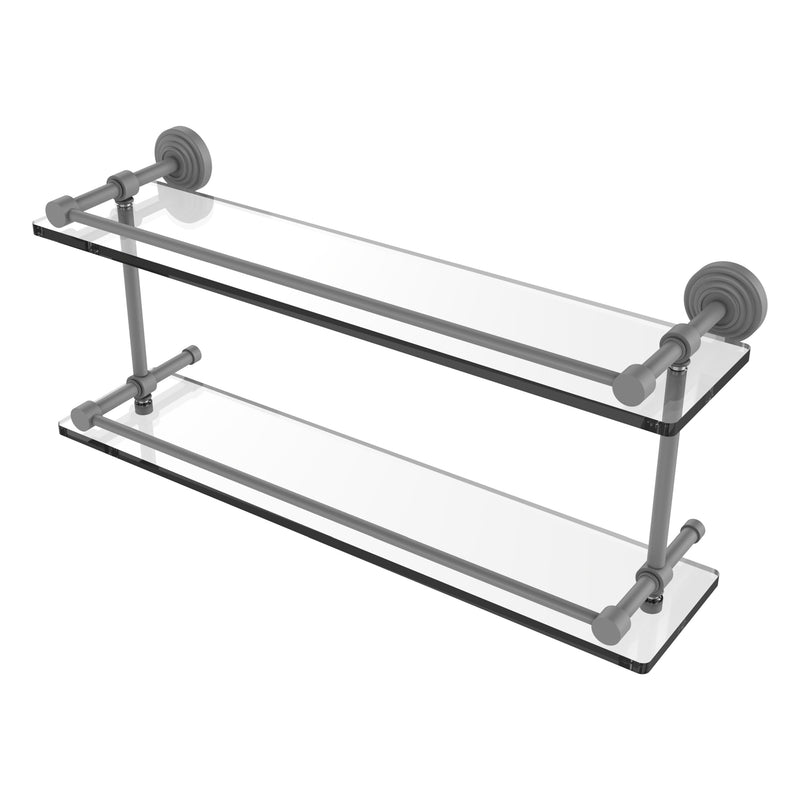 Waverly Place Collection Double Glass Shelf with Gallery Rail