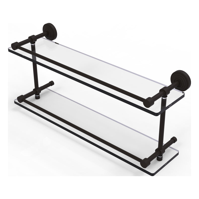 Waverly Place Collection Double Glass Shelf with Gallery Rail