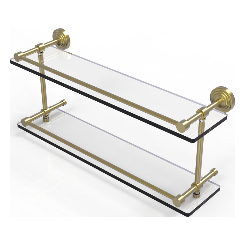 Waverly Place Collection Double Glass Shelf with Gallery Rail