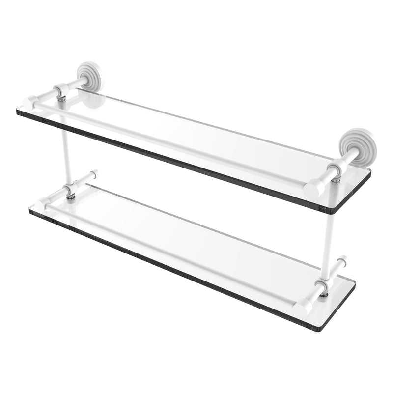 Waverly Place Collection Double Glass Shelf with Gallery Rail