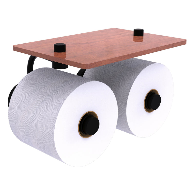 Waverly Place Collection 2 Roll Toilet Paper Holder with Wood Shelf