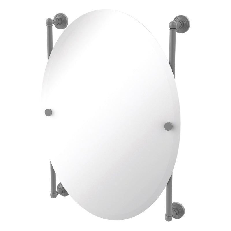 Waverly Place Collection Oval Frameless Rail Mounted Mirror