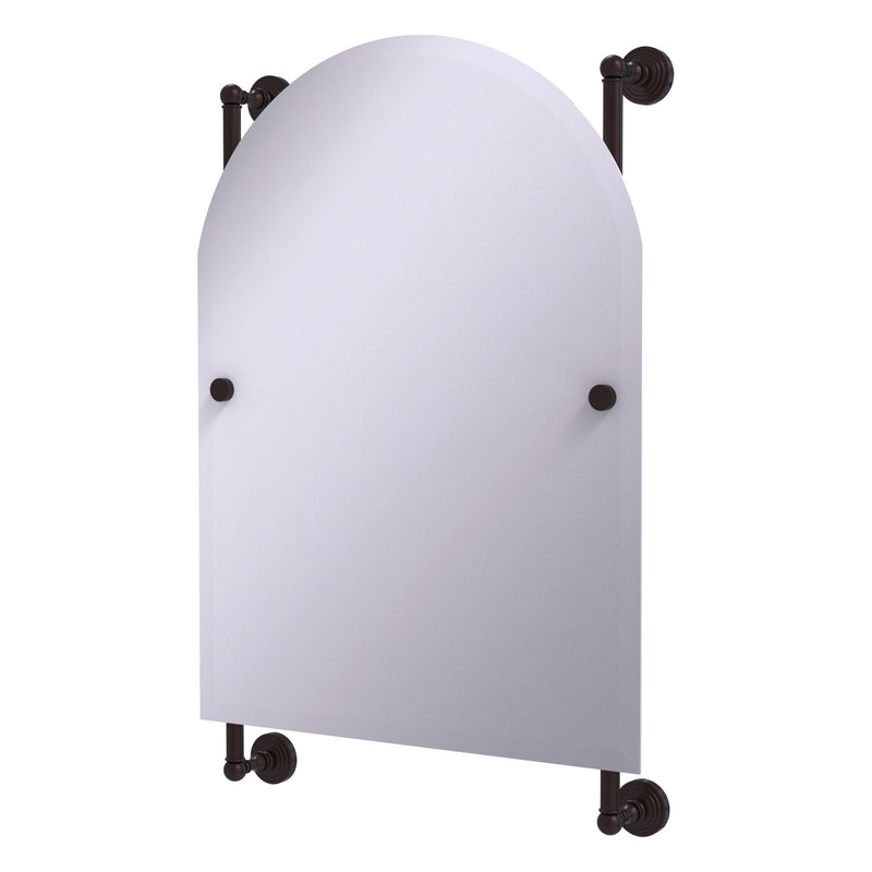 Waverly Place Collection Arched Top Frameless Rail Mounted Mirror