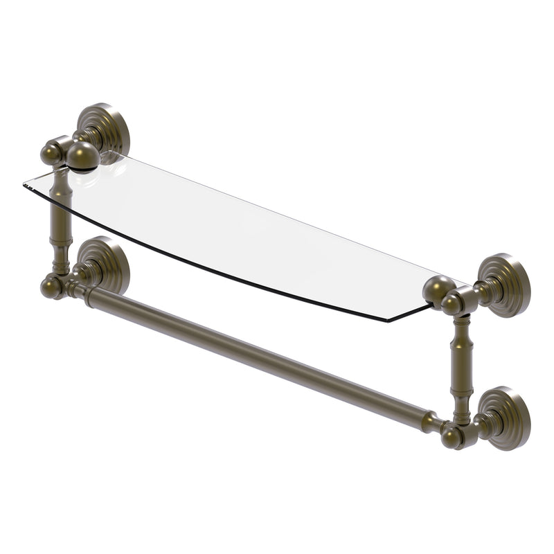 Waverly Place Collection Glass Vanity Shelf  with Integrated Towel Bar