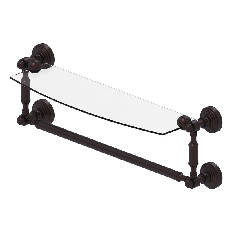 Waverly Place Collection Glass Vanity Shelf  with Integrated Towel Bar