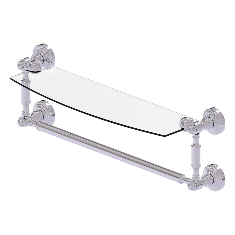 Waverly Place Collection Glass Vanity Shelf  with Integrated Towel Bar