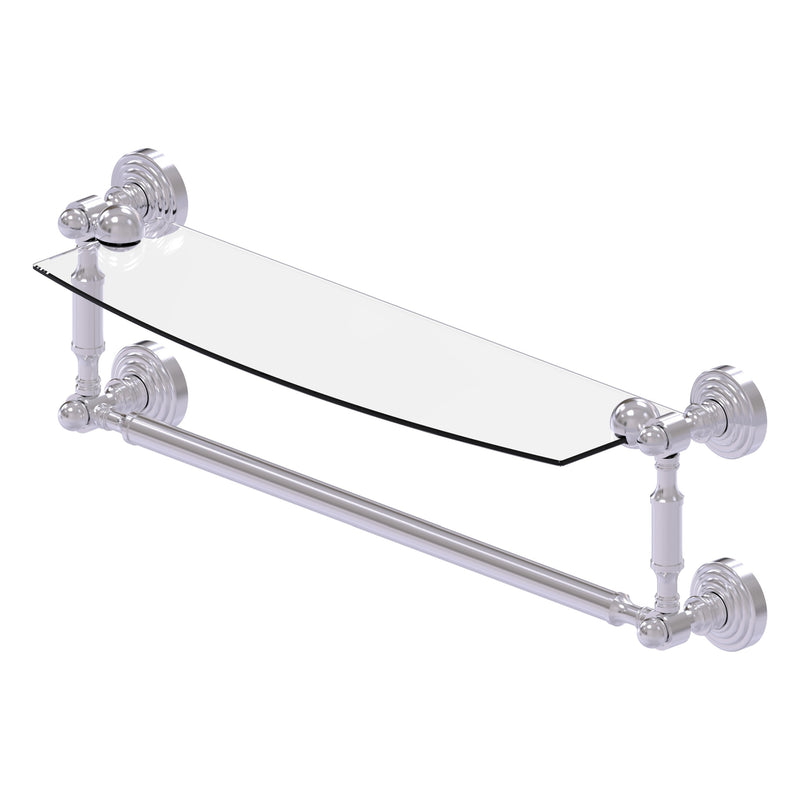 Waverly Place Collection Glass Vanity Shelf  with Integrated Towel Bar