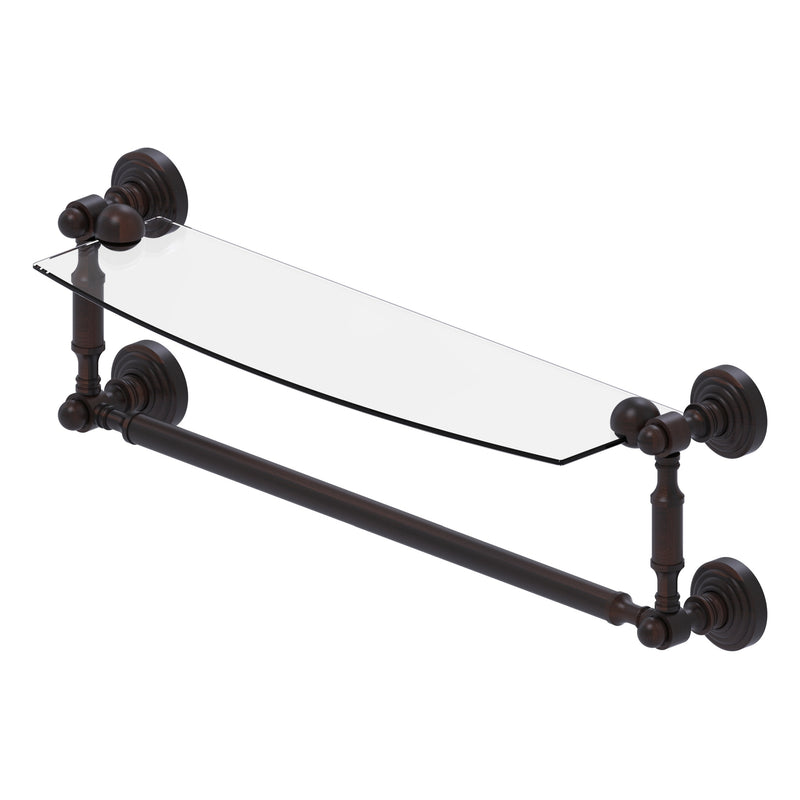 Waverly Place Collection Glass Vanity Shelf  with Integrated Towel Bar