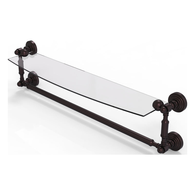 Waverly Place Collection Glass Vanity Shelf  with Integrated Towel Bar