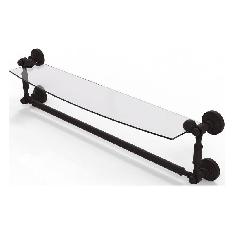 Waverly Place Collection Glass Vanity Shelf  with Integrated Towel Bar