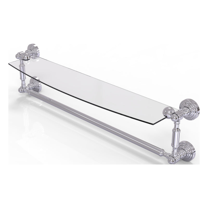 Waverly Place Collection Glass Vanity Shelf  with Integrated Towel Bar