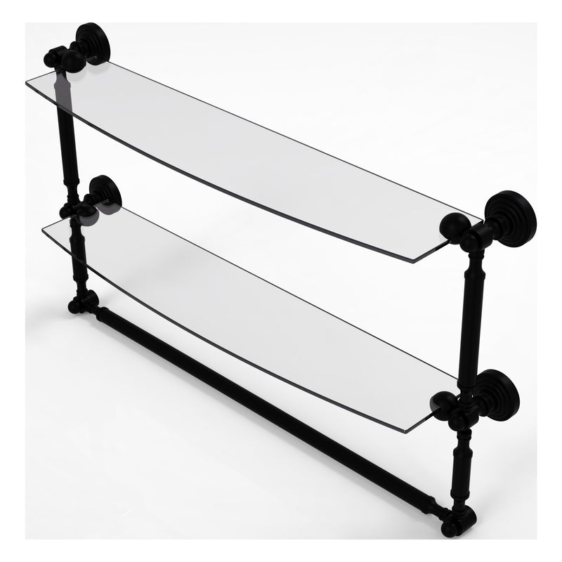 Waverly Place Collection Two Tiered Glass Shelf with Integrated Towel Bar