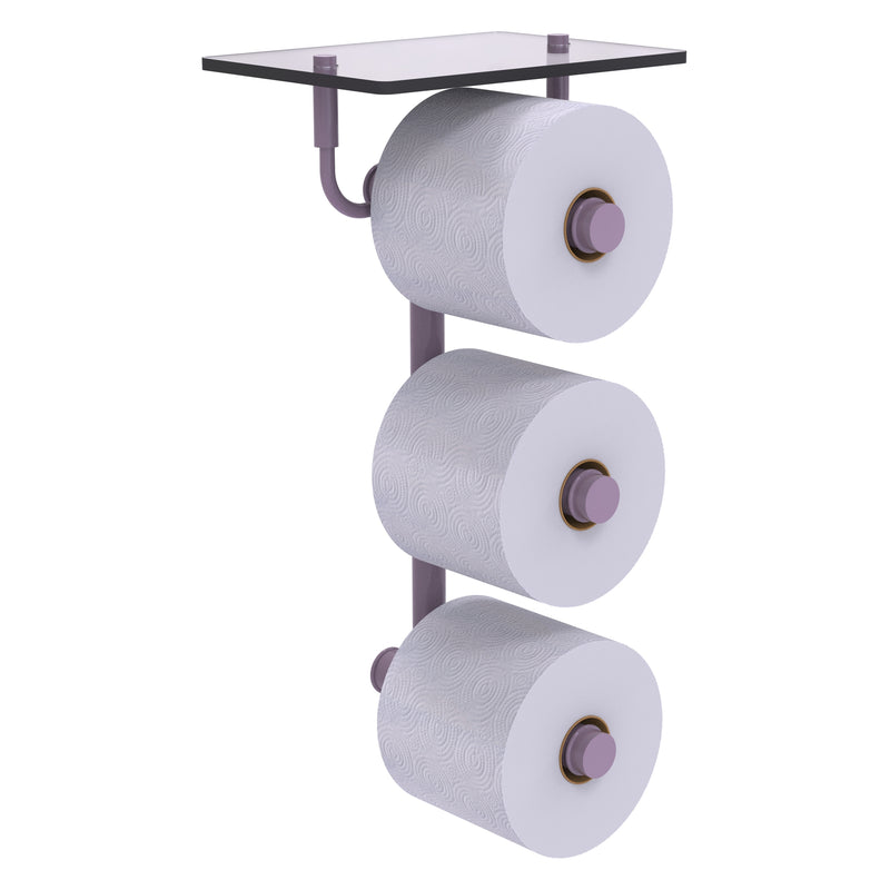 Waverly Place Collection 3 Roll Toilet Paper Holder with Glass Shelf