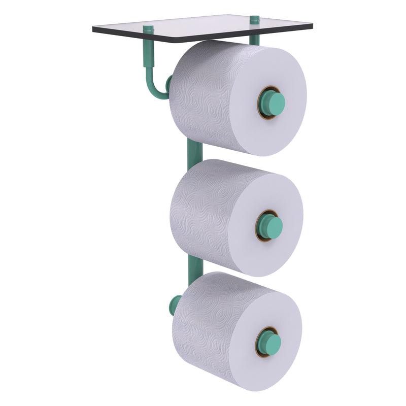 Waverly Place Collection 3 Roll Toilet Paper Holder with Glass Shelf