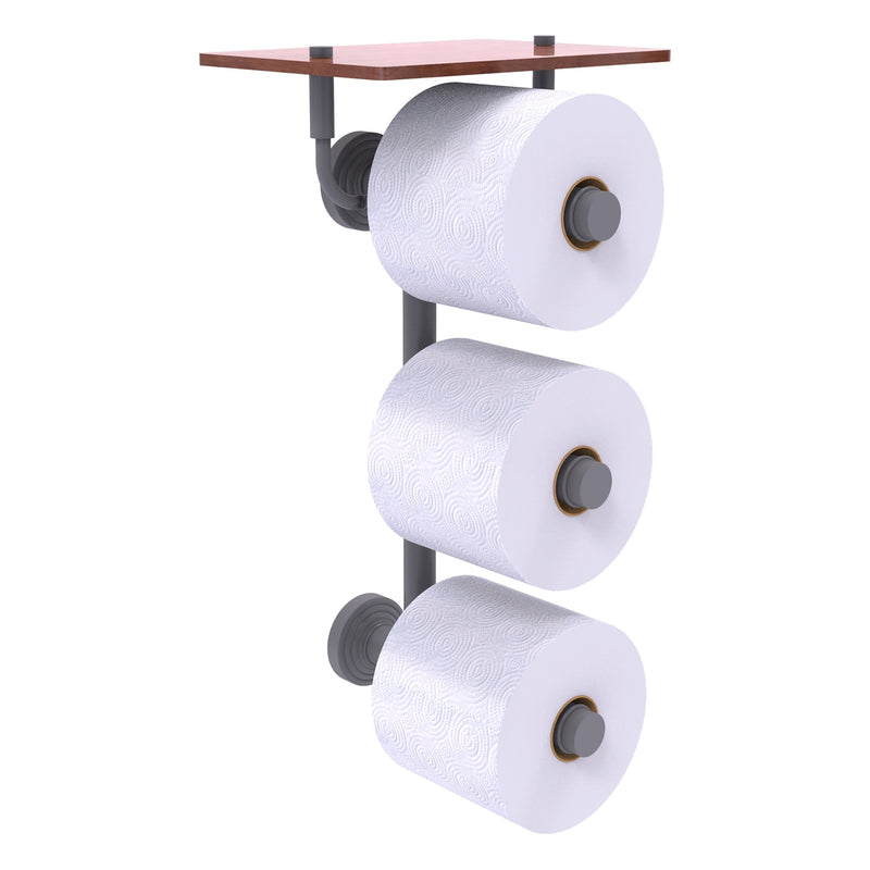 Waverly Place Collection 3 Roll Toilet Paper Holder with Wood Shelf