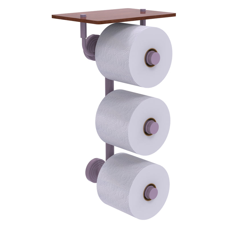 Waverly Place Collection 3 Roll Toilet Paper Holder with Wood Shelf