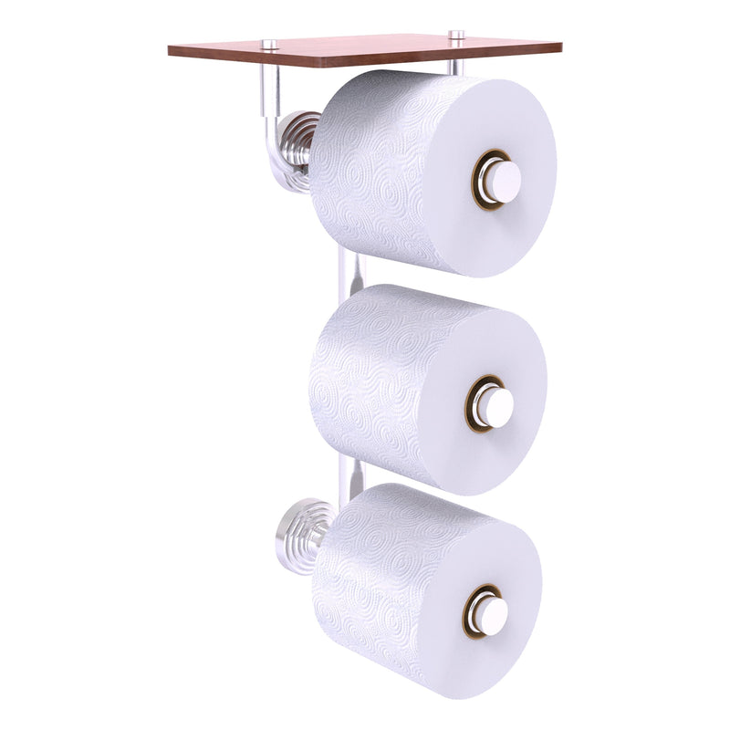 Waverly Place Collection 3 Roll Toilet Paper Holder with Wood Shelf