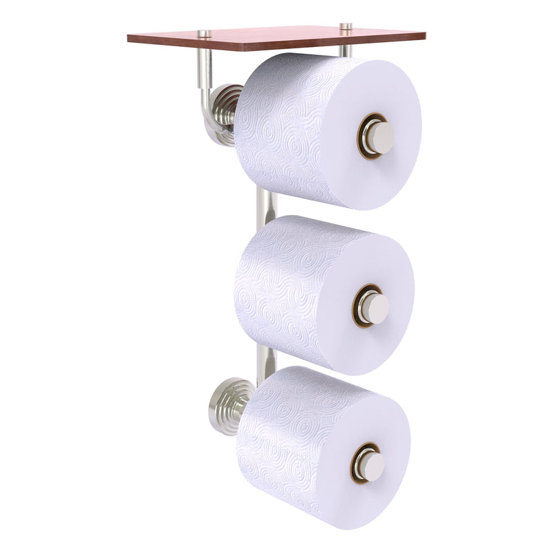 Waverly Place Collection 3 Roll Toilet Paper Holder with Wood Shelf