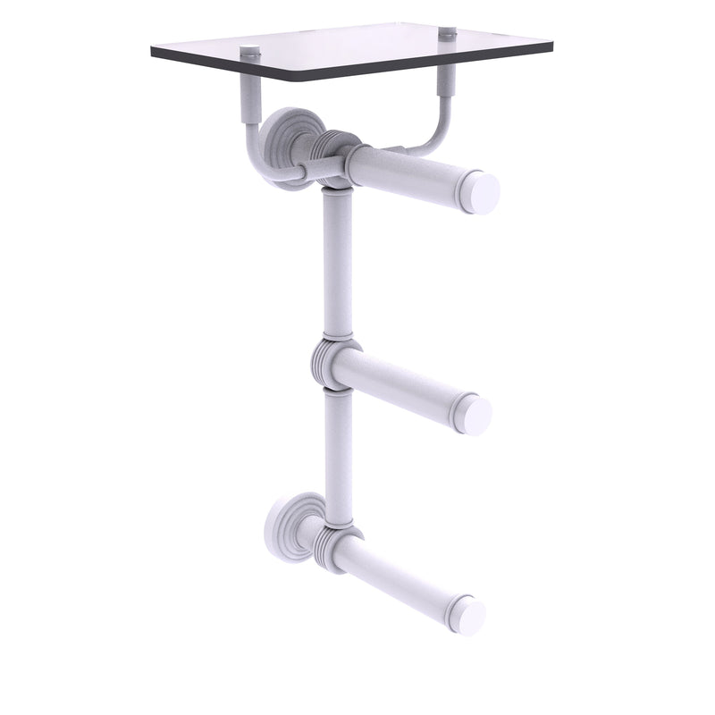 Waverly Place Collection 3 Roll Toilet Paper Holder with Glass Shelf