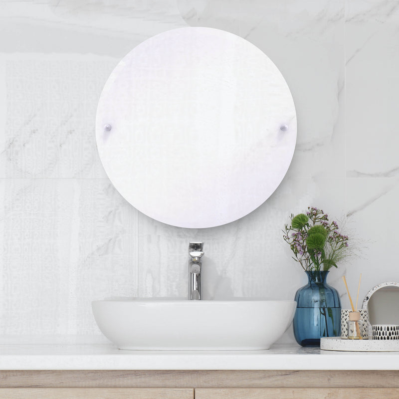 Frameless Round Tilt Mirror with Beveled Edge